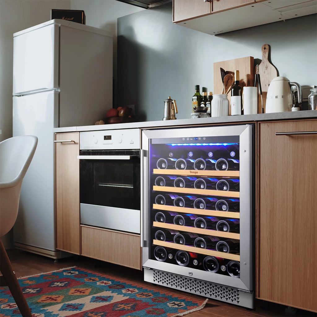 24 Wine Refrigerator Cooler 52 Bottles Glass Door Built in or Freestanding H223115