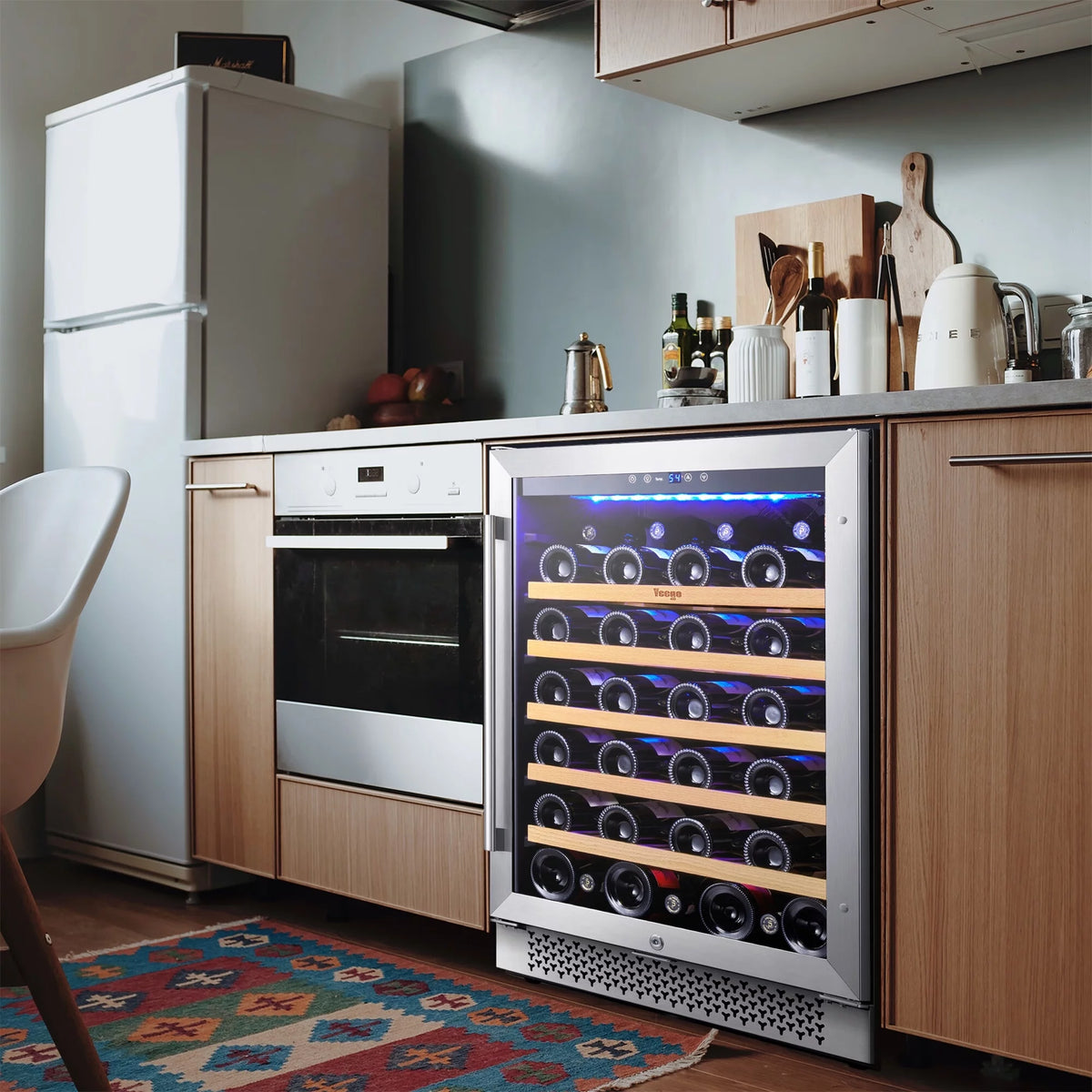 24 Wine Refrigerator Cooler 52 Bottles Glass Door Built in or Freestanding H223115