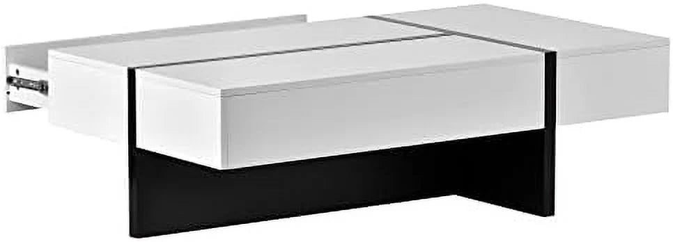LED Coffee Table 31.5 Inch High Gloss with 16-Color Light and Remote Control T26400