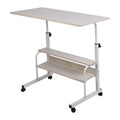 Height Adjustable Mobile Laptop Desk Cart with Lockable Wheels C29081