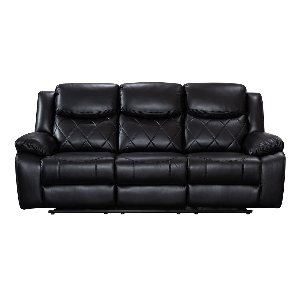 Black Faux Leather Power Reclining Sofa O70404