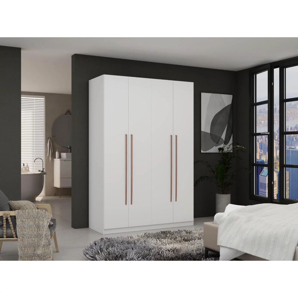 White Wood Wardrobe Armoire Closet W261953