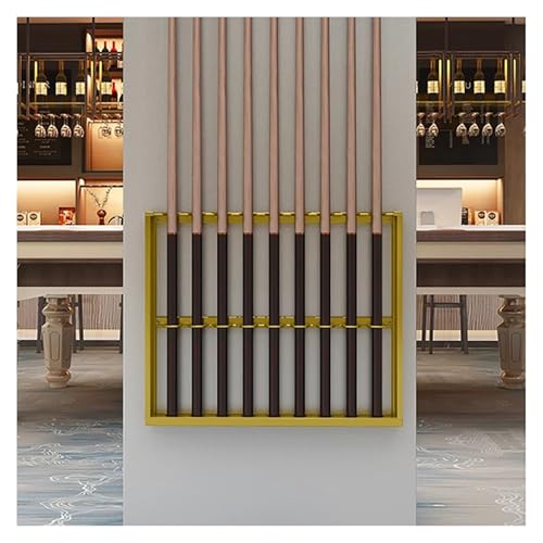 Wall Mount Metal Pool Cue Rack with Double Layer U-Shaped Slots U815