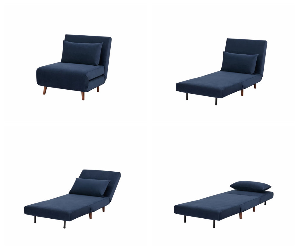 Light Gray Polyester Convertible Futon Chair H602521