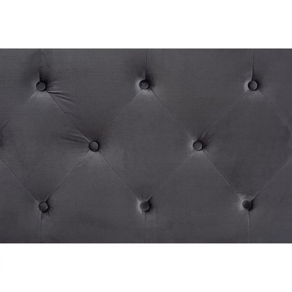 Grey Velvet Upholstered King Size Headboard C46738