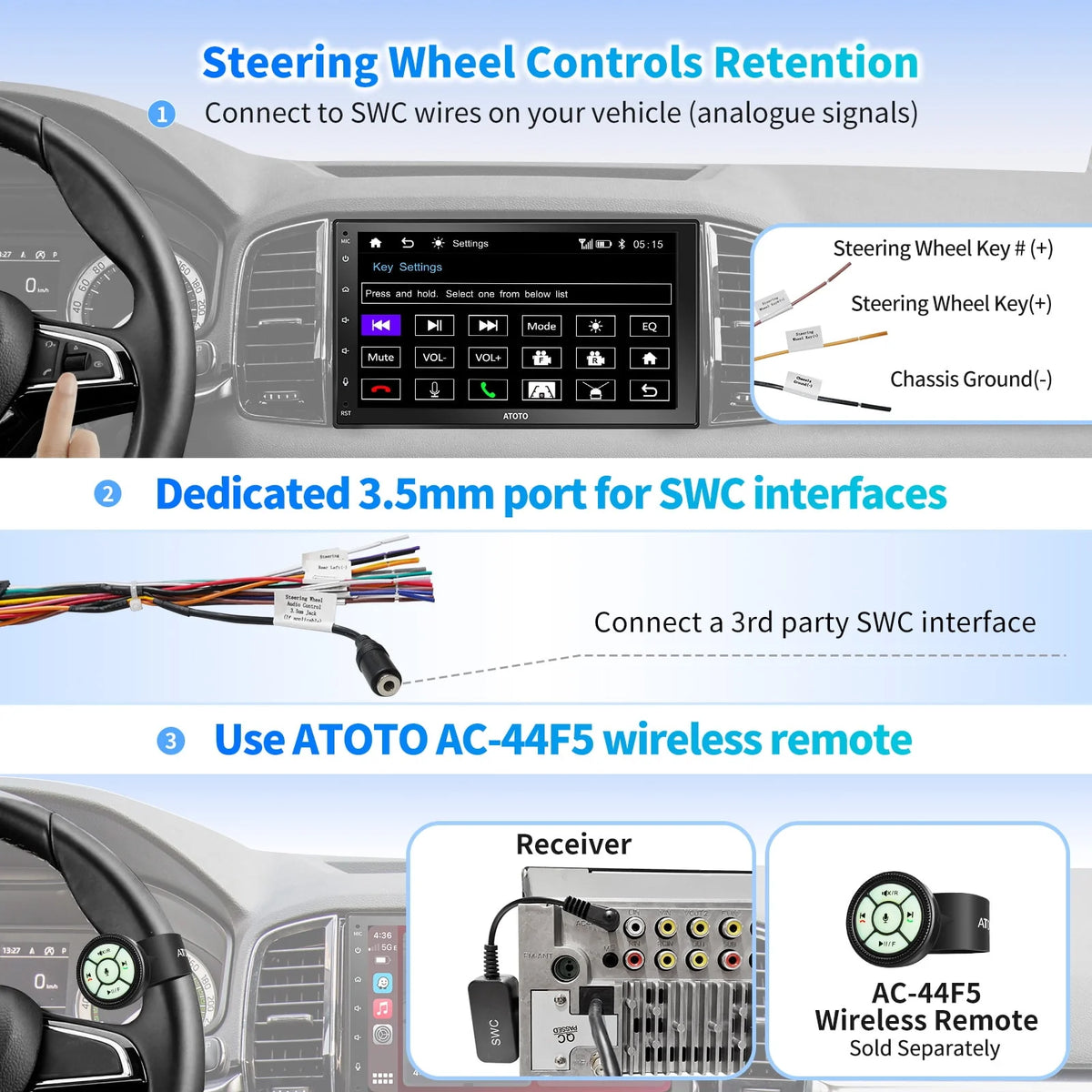 Double Din Car Stereo 7inch TouchScreen Wireless Apple Carplay Android Auto Bluetooth G5769
