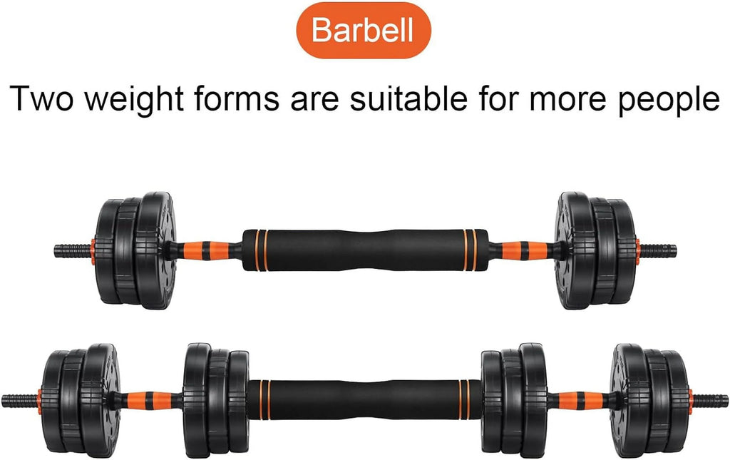 Adjustable 4 In 1 Dumbbell Set, 22/44/66/88Lbs Non-Slip K279