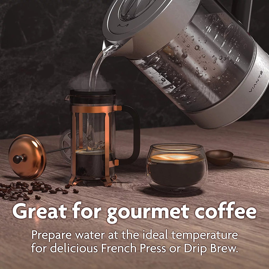 Electric Glass Kettle with Tea Infuser and Temperature Control R640