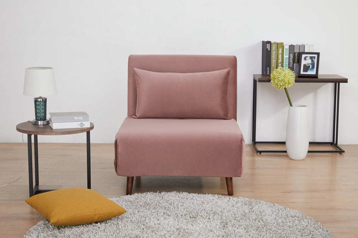 Light Gray Polyester Convertible Futon Chair H602521