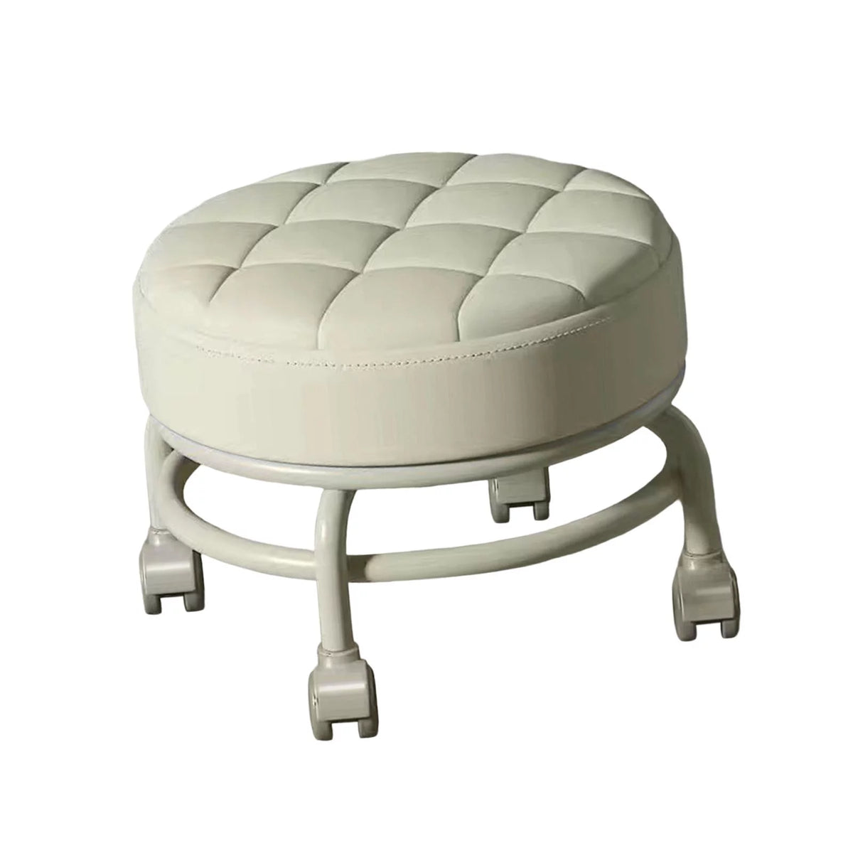 Beige Round Rolling Swivel Stool B60488