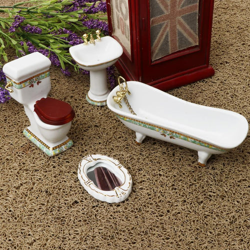 1/12 Scale Mini Furniture Bathtub Toilet Dolls House Accessory W912