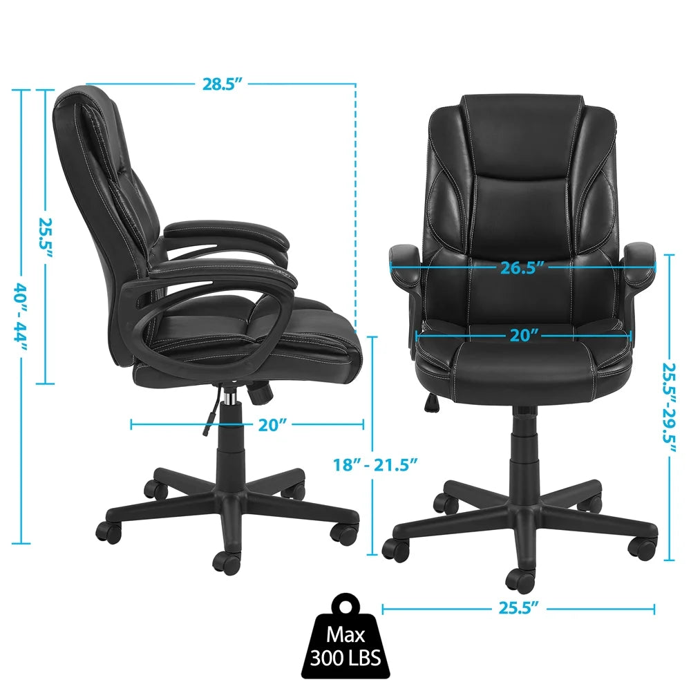 Black Adjustable High Back PU Leather Executive Chair Y636479