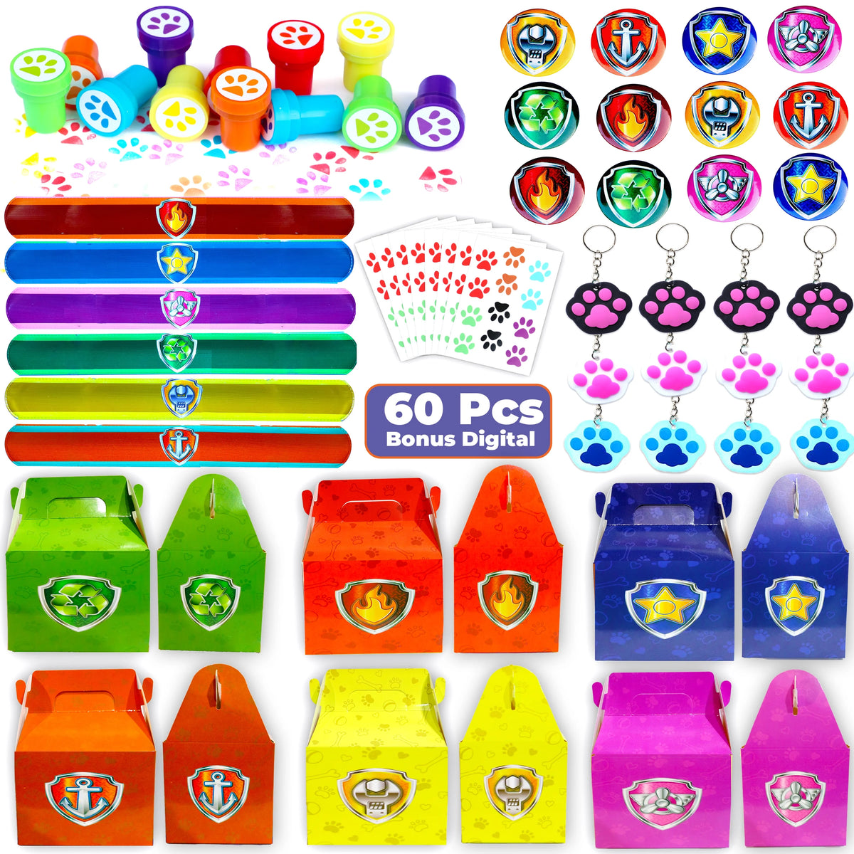 60 Pc Dog Paw Party Favors N7625