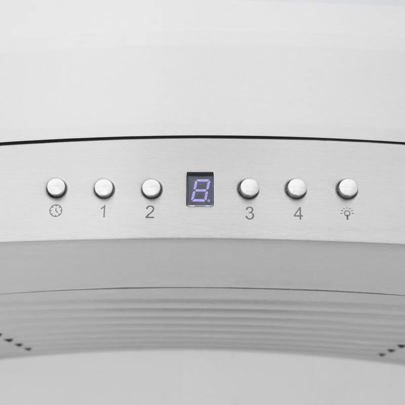 48 in. 400 CFM Ducted Wall Mount Range Hood in Stainless Steel & Glass V45705