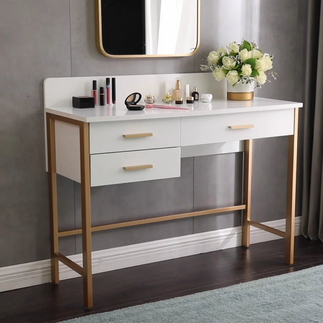White Vanity Makeup Desk with Drawers M570621
