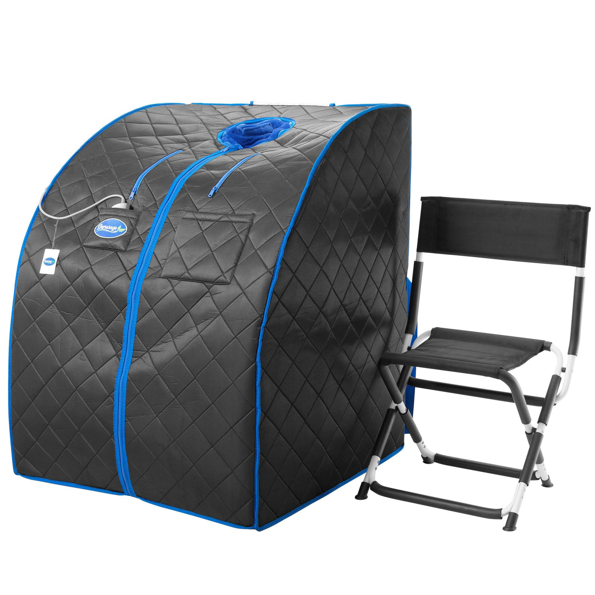 Portable Low EMF Negative Ion Indoor Sauna with Chair and Heated Footpad L457413