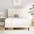 Queen Size Platform Bed with Upholstered Headboard T32203
