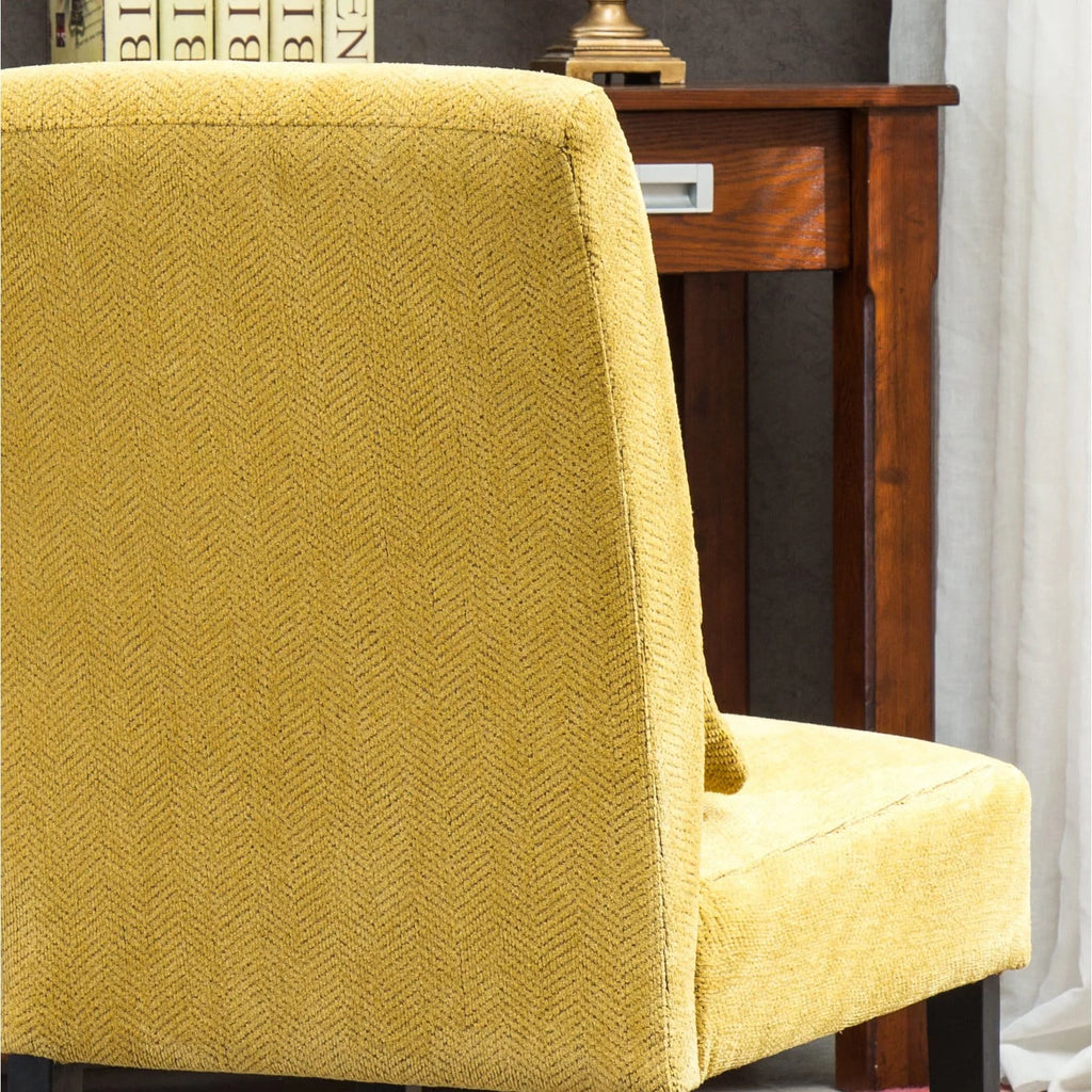 Fabric Armless Accent Chair with Kidney Pillow X4502