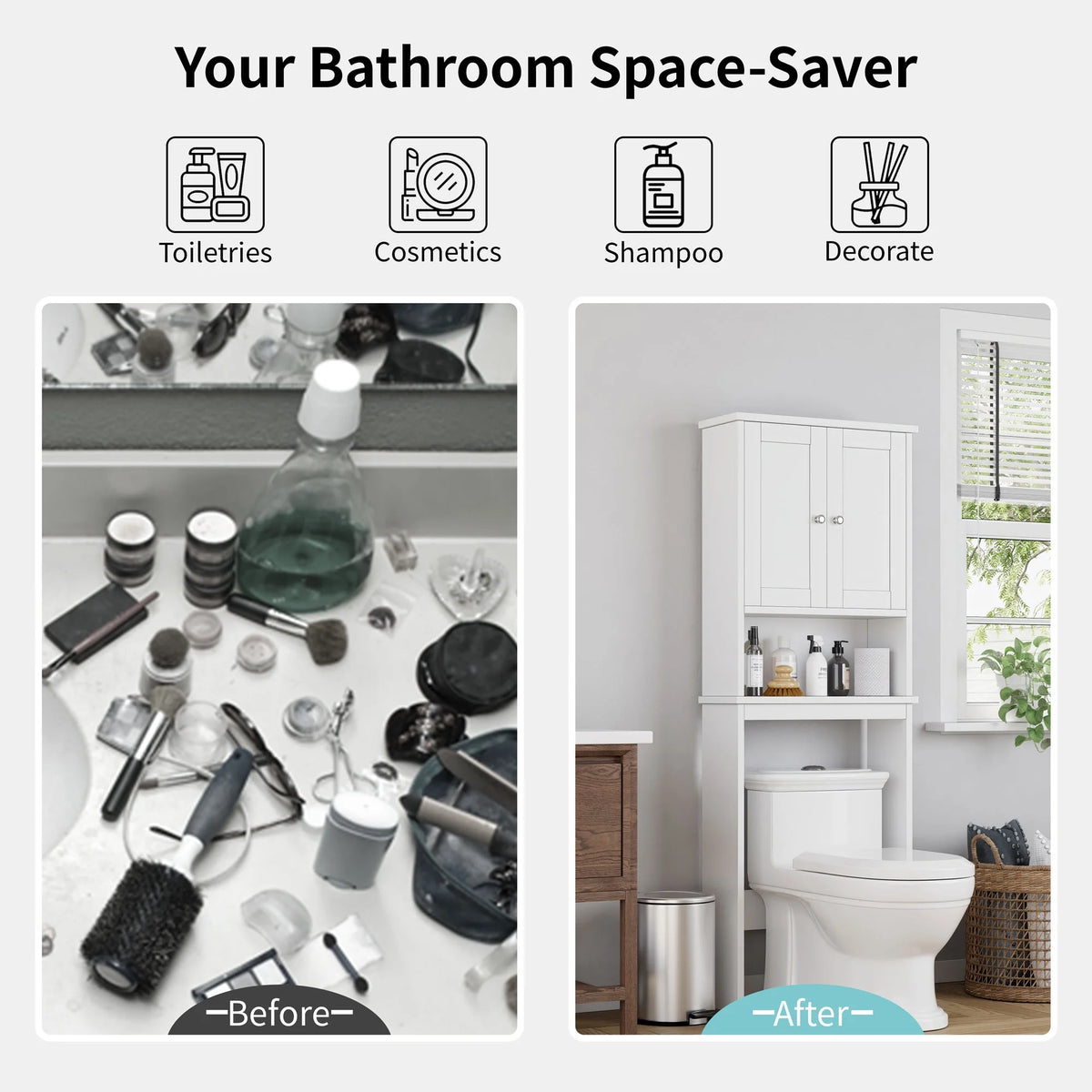 Over The Toilet Storage Cabinet White Y533143