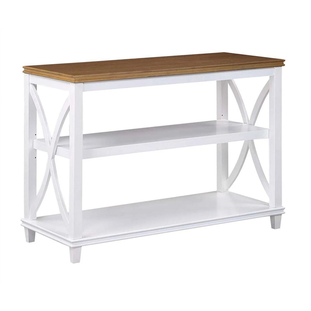 Modern Console Table in White and Brown Wood Finish Y7530