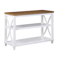 Modern Console Table in White and Brown Wood Finish Y7530