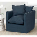 Dark Blue Upholstered Arm Chair W3011