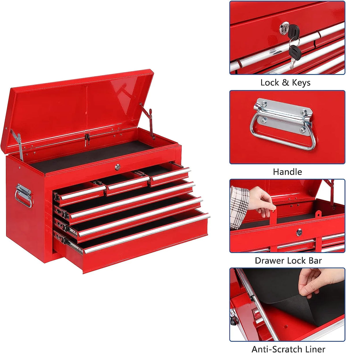 8 Drawer Rolling Tool Chest with Lock U873