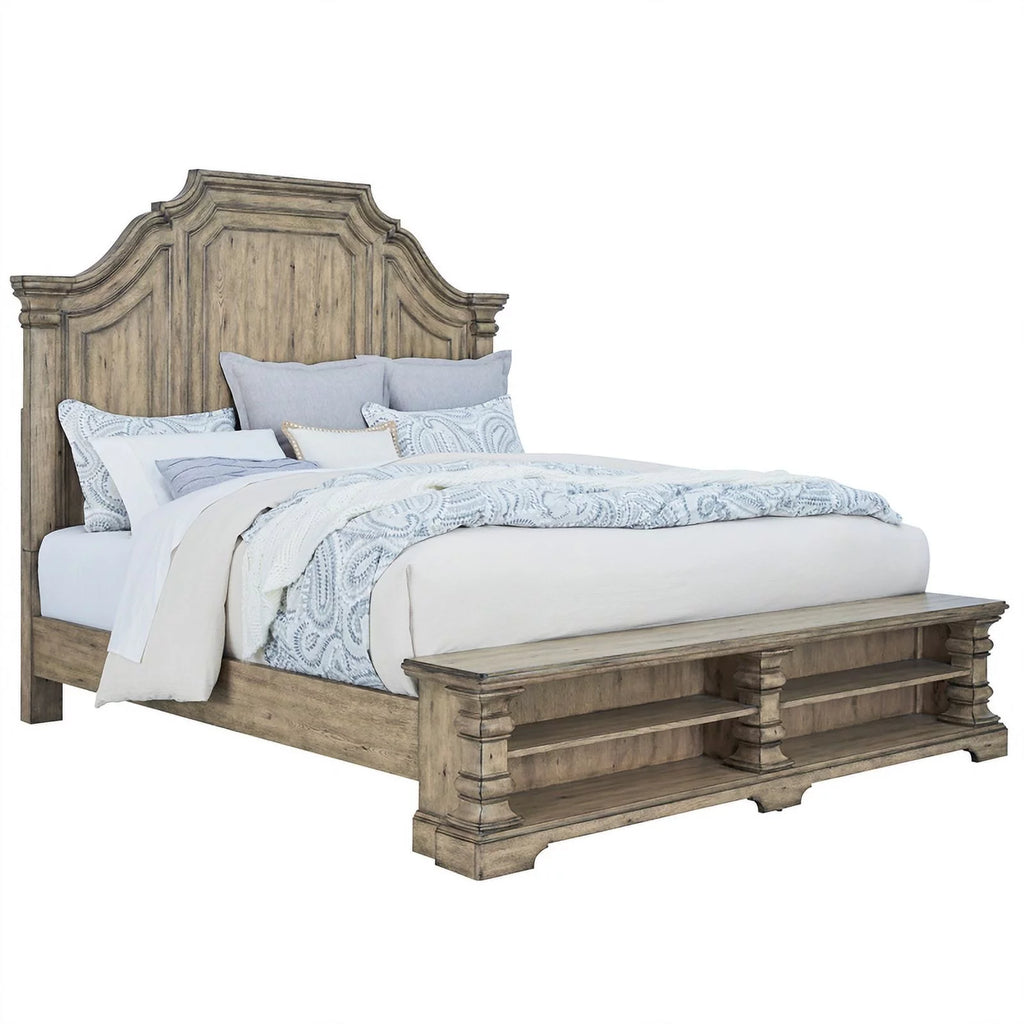 Brown Cal King Wood Panel Storage Bed T32122