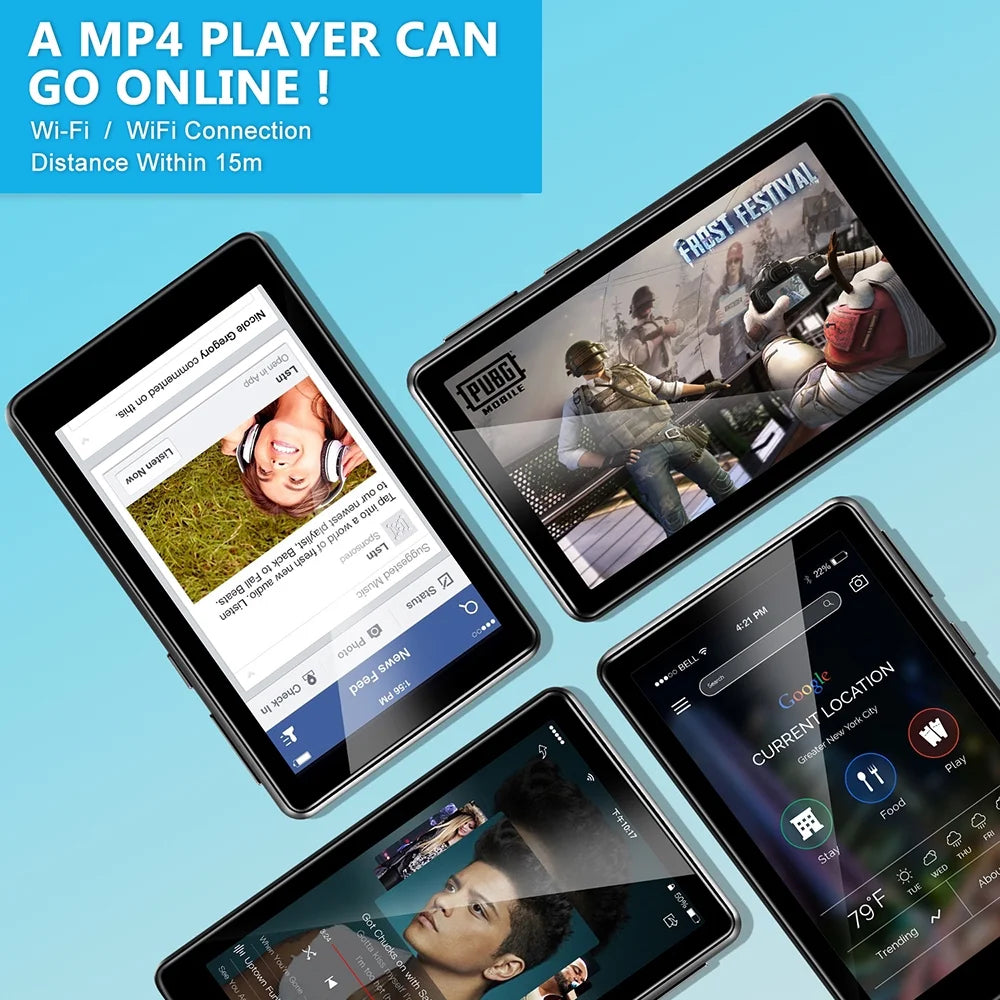 MP3 Player with Bluetooth and Wifi 4 inch Full Touch Screen C583