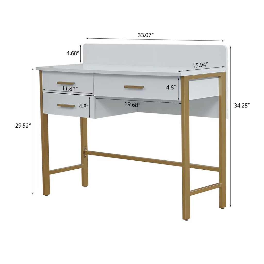 White Vanity Makeup Desk with Drawers M570621