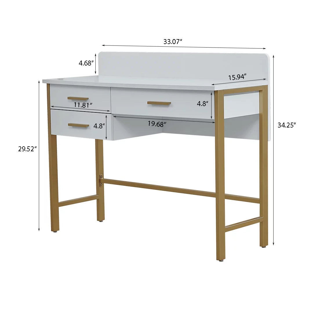 White Vanity Makeup Desk with Drawers M570621