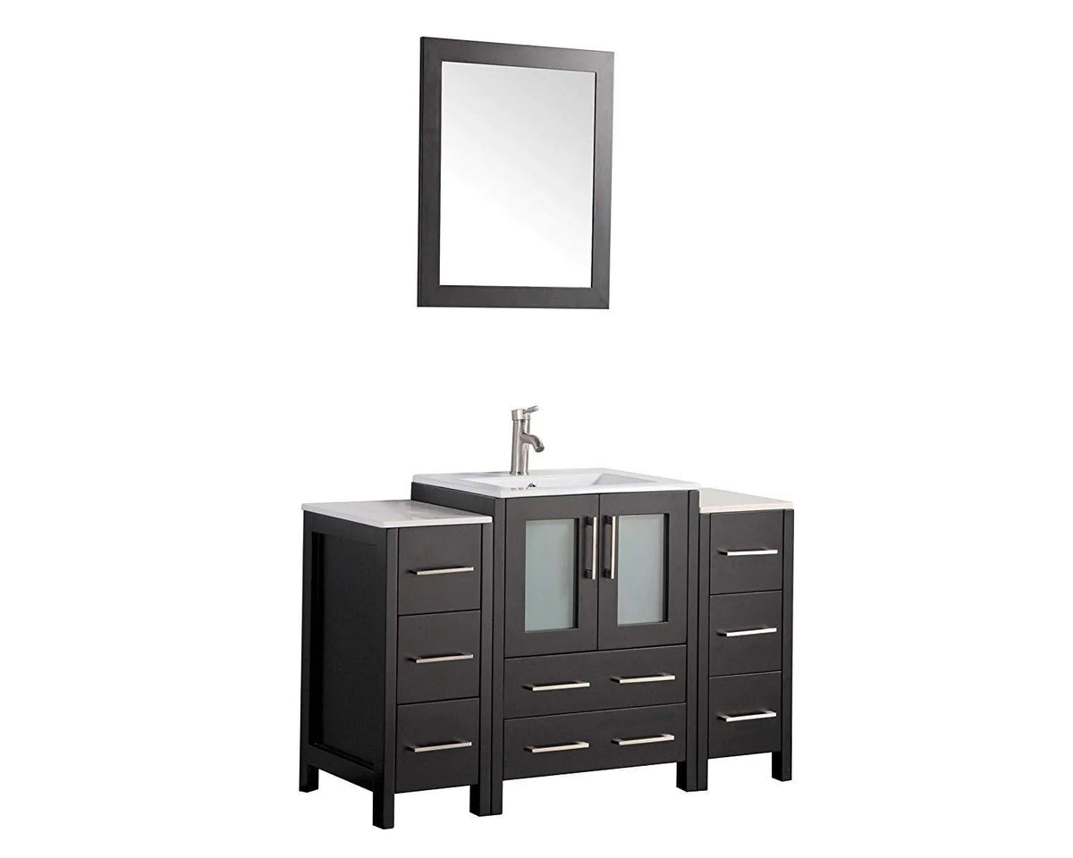 48 in. Single Sink Vanity Cabinet with Ceramic Sink & Mirror Y9628
