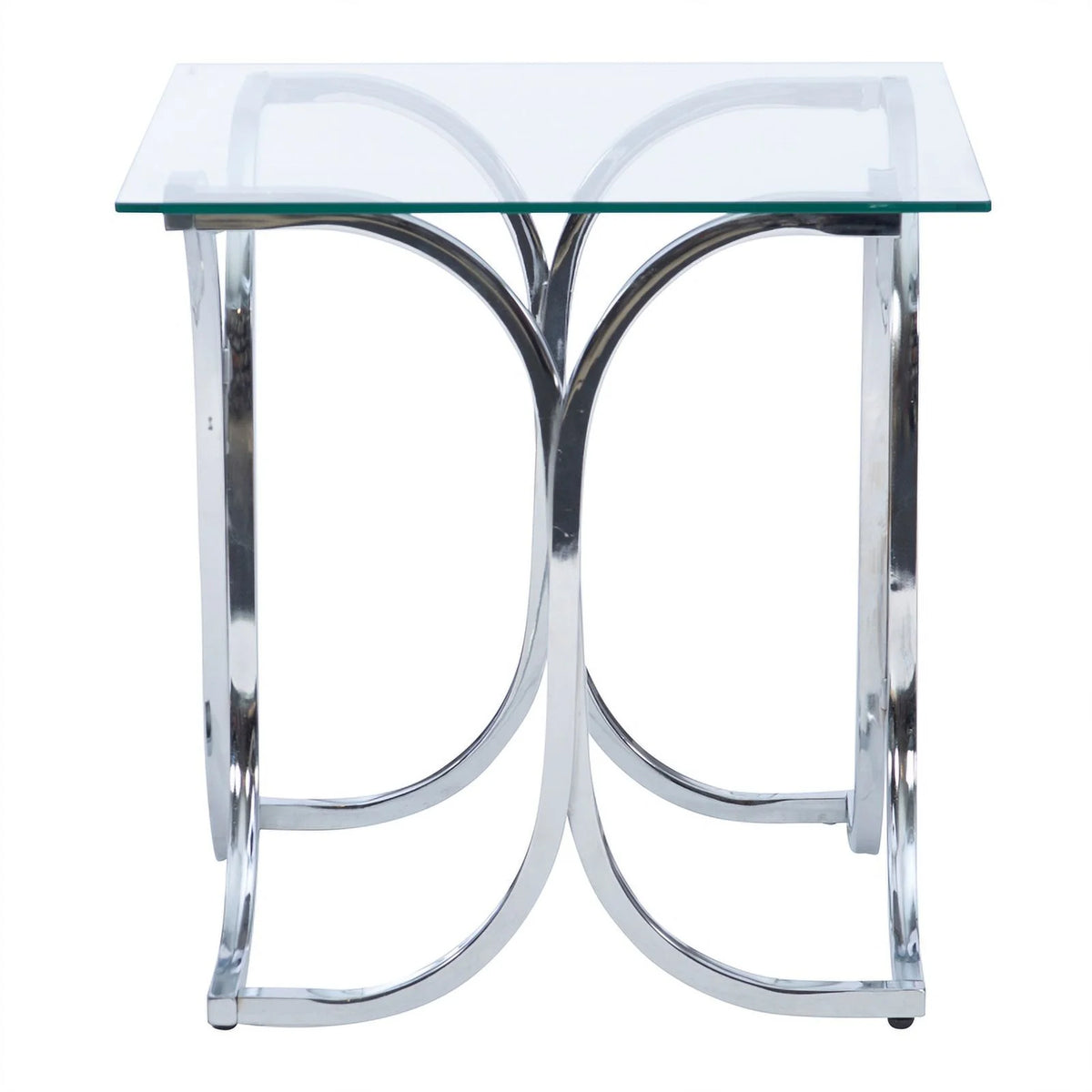 Glass Coffee and 2 End Table Set with Twisted Legs Q576632