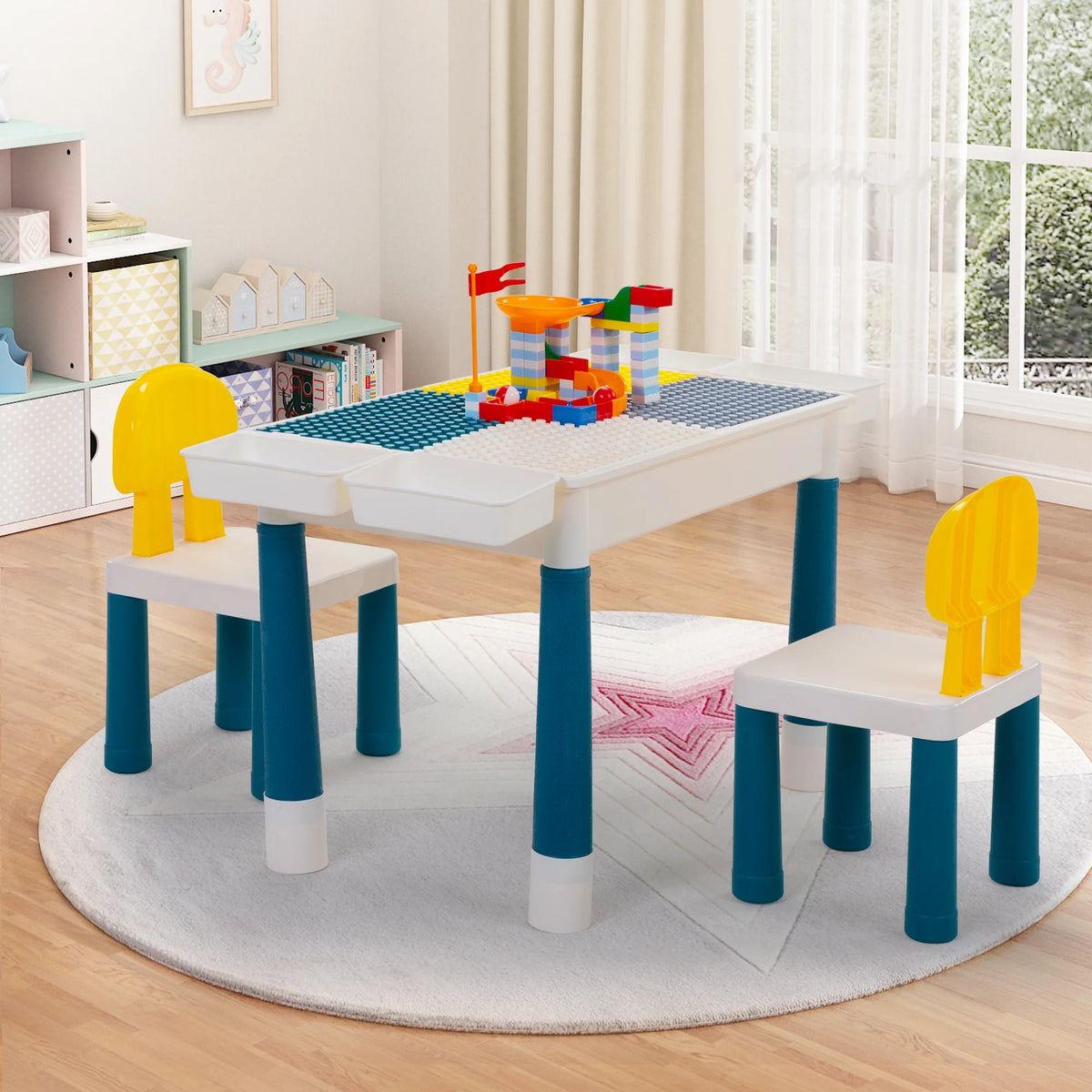 Toddler Table and Chairs Set with 2 Chairs U20851