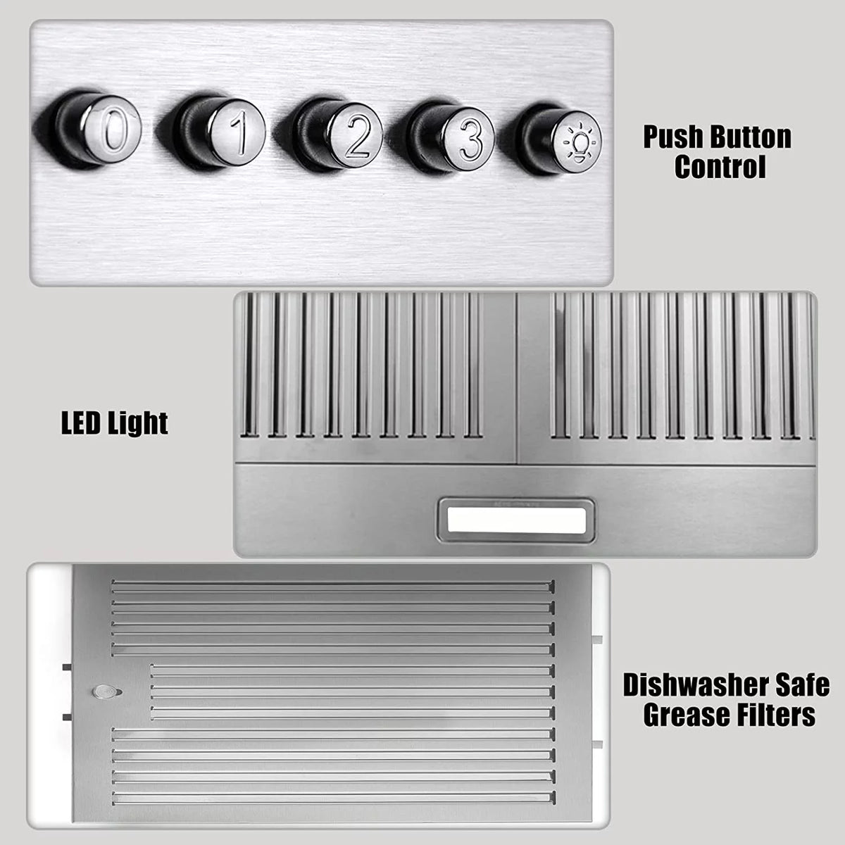 36-inch Wall Mount Stainless Steel Range Hood T6889