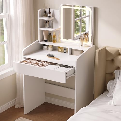 Small Vanity Desk with Mirror and Lights X412