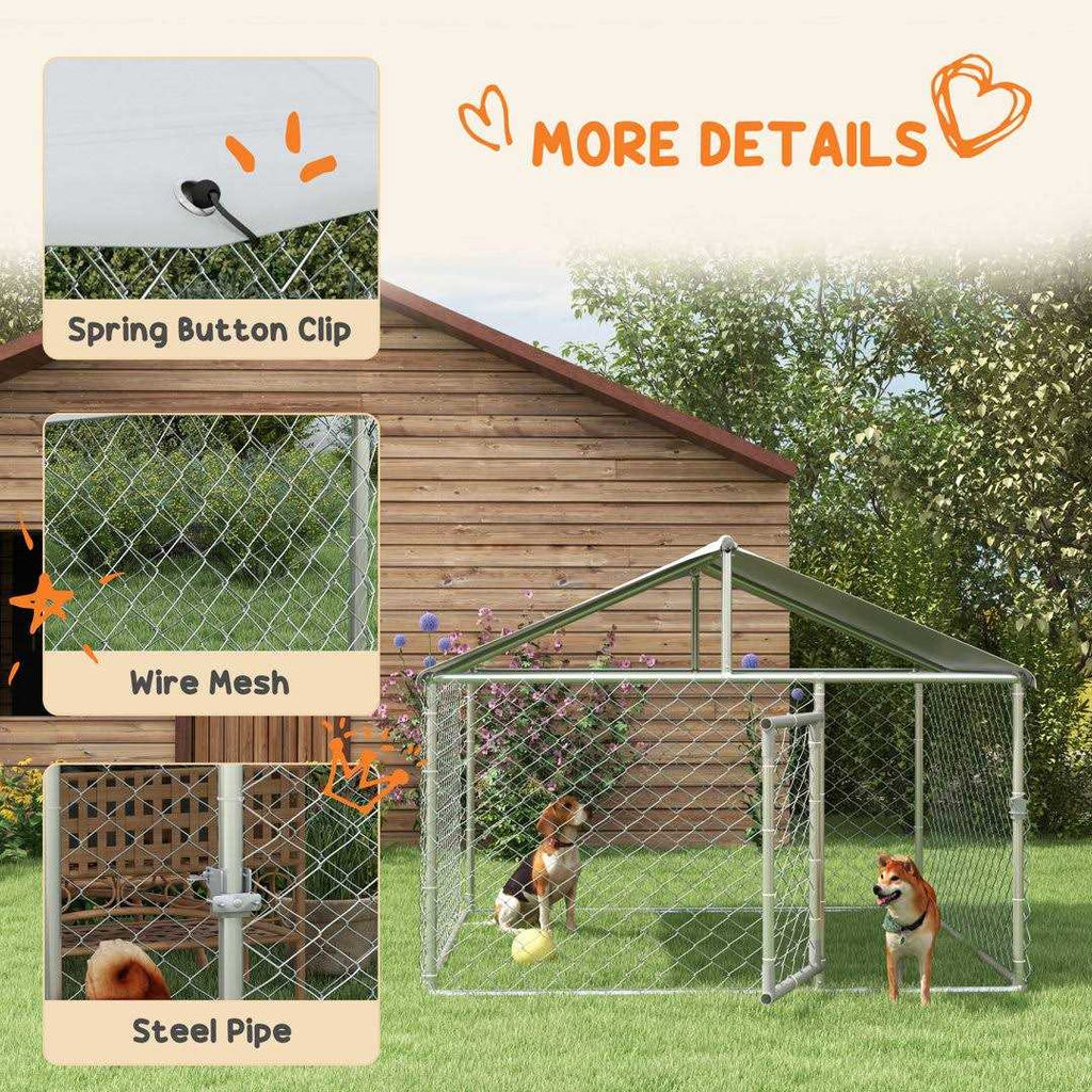 Outdoor Dog Kennel with Waterproof UV Resistant Roof O766
