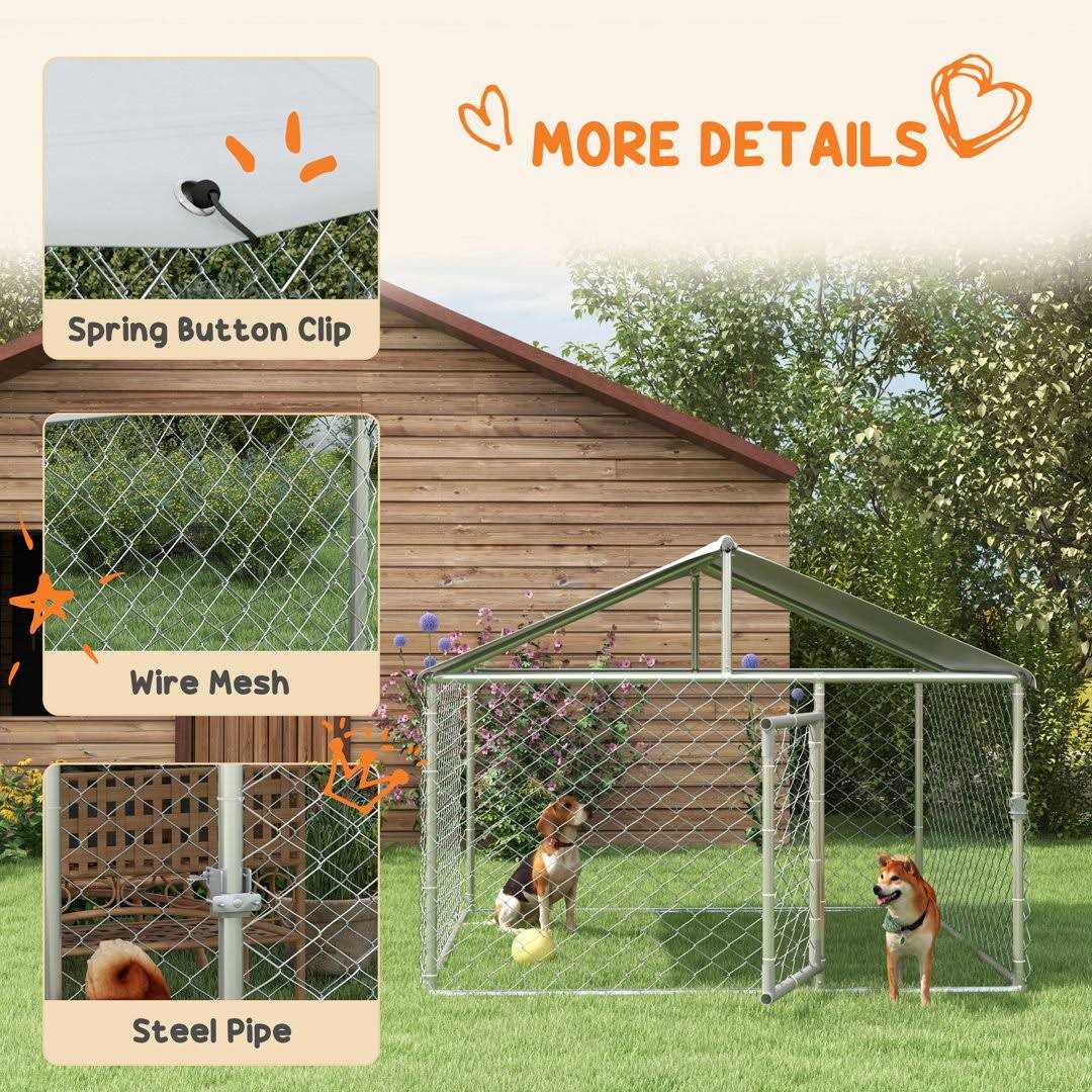 Outdoor Dog Kennel with Waterproof UV Resistant Roof O766