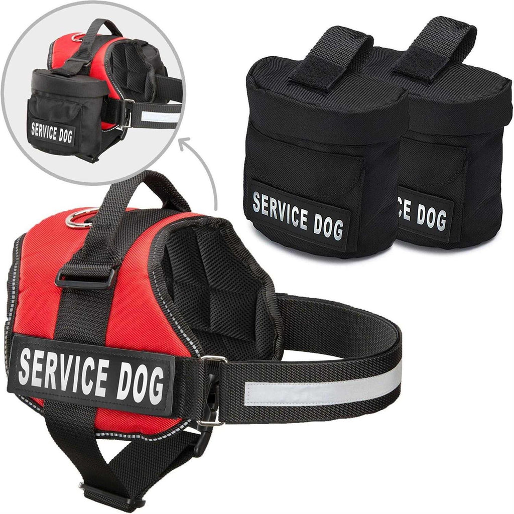 Service Dog Vest with Hook and Loop Straps and Detachable Backpacks in 7 Sizes Q788
