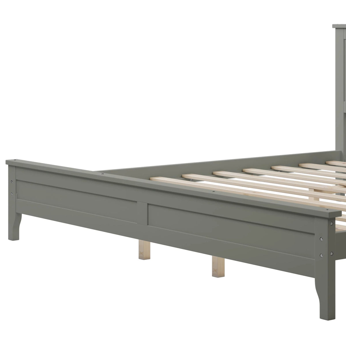 King Size Pine Platform Bed Frame with Headboard Q585697