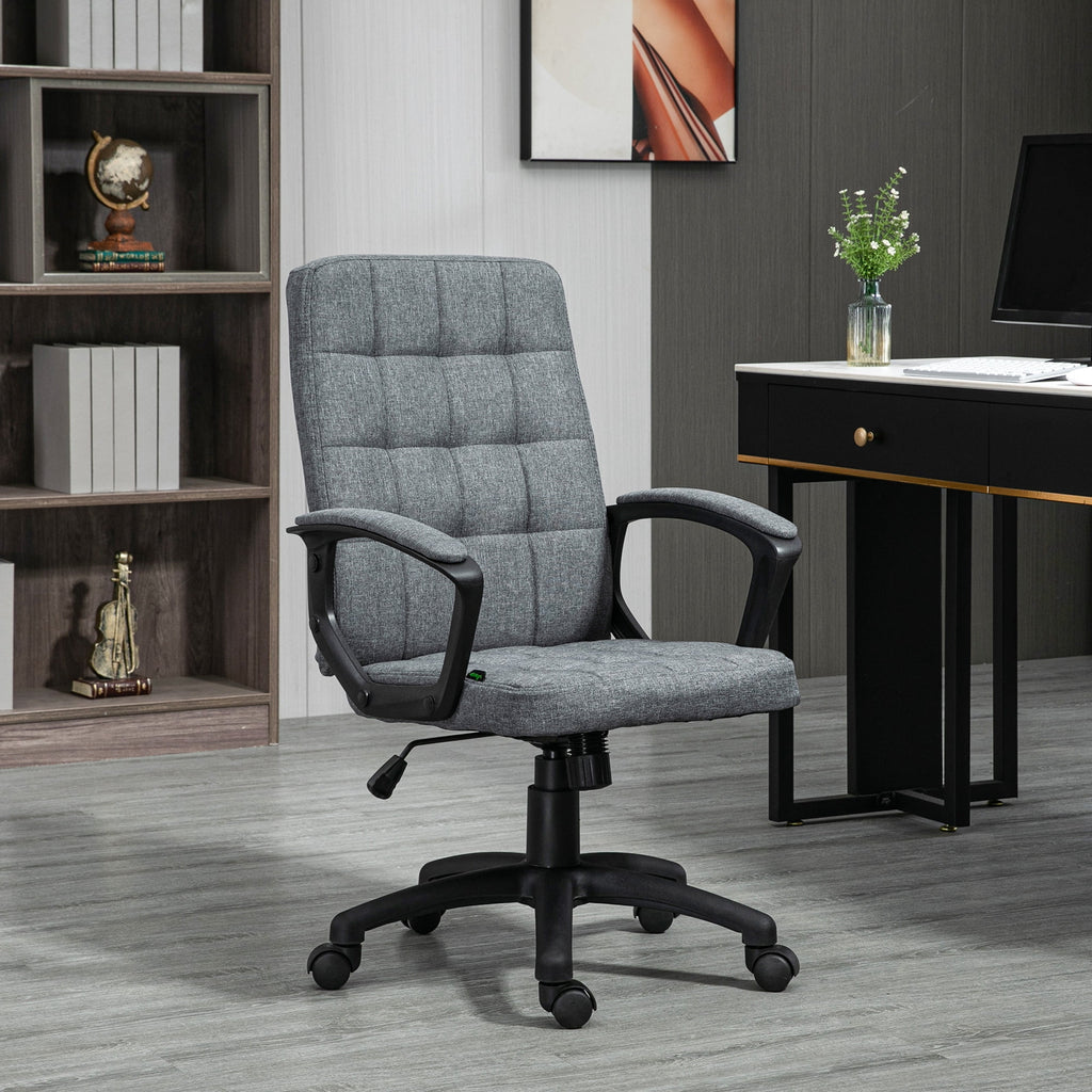 Gray Fluffy Home Office Chair with Adjustable Height Y947