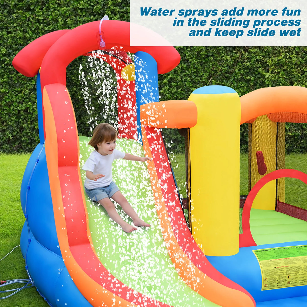 Inflatable Bounce House Water Slide with Splash Pool V8718