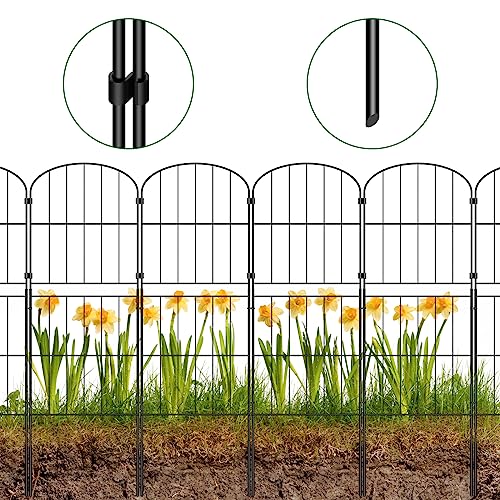 Decorative Garden Fence 10 Panels 37.5in (H) x 10.4ft (L) Rustproof Metal Wire Arched F15241