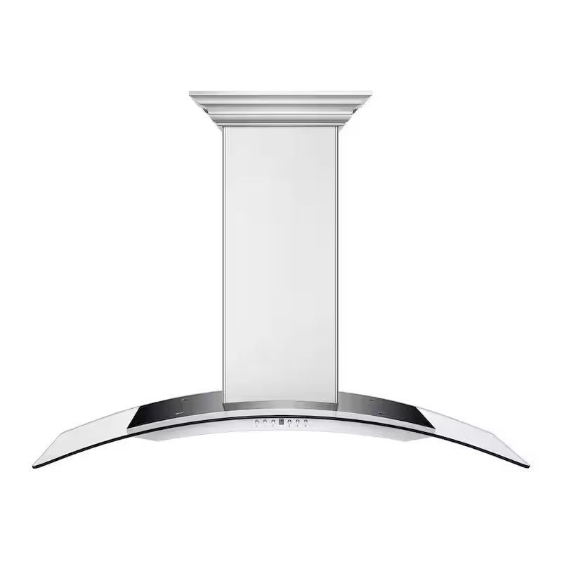 48 in. 400 CFM Ducted Wall Mount Range Hood in Stainless Steel & Glass V45705