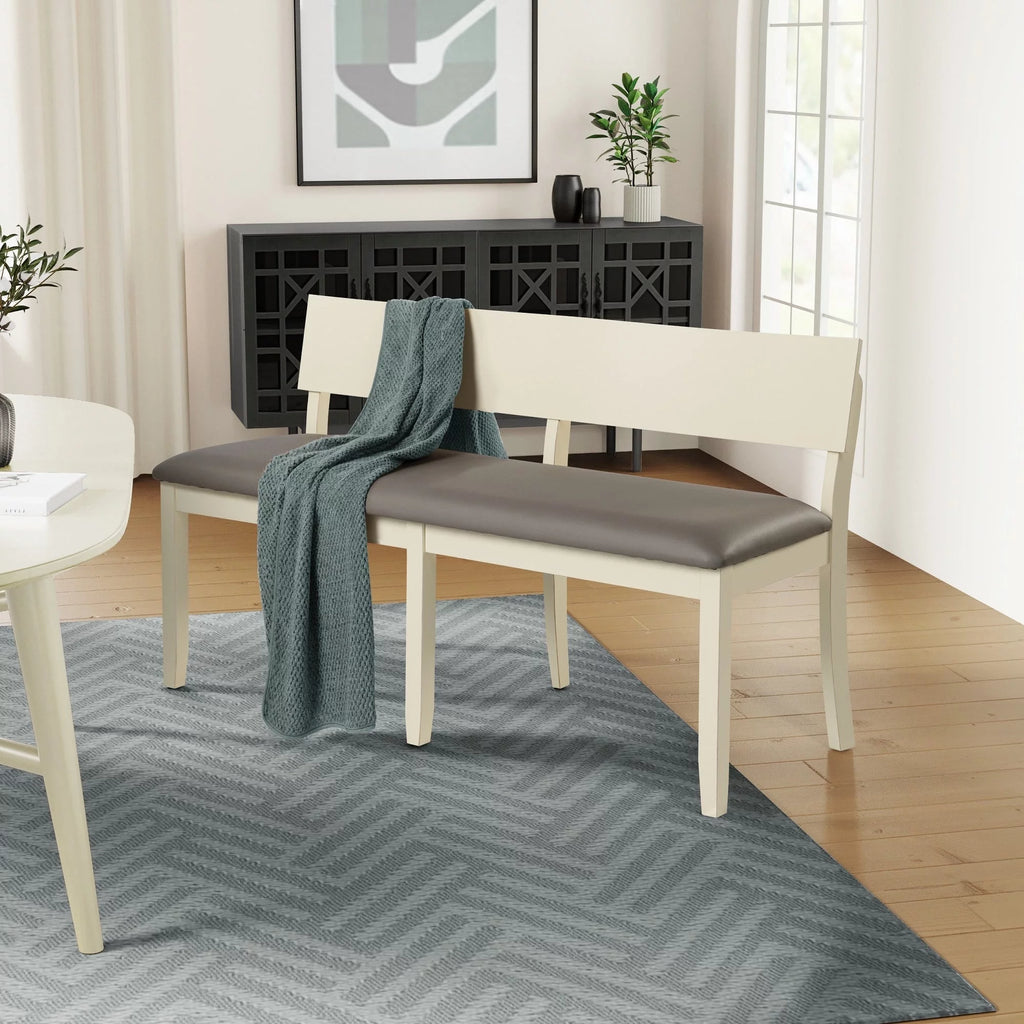 Wood & Faux Leather Dining Height Bench Z6239