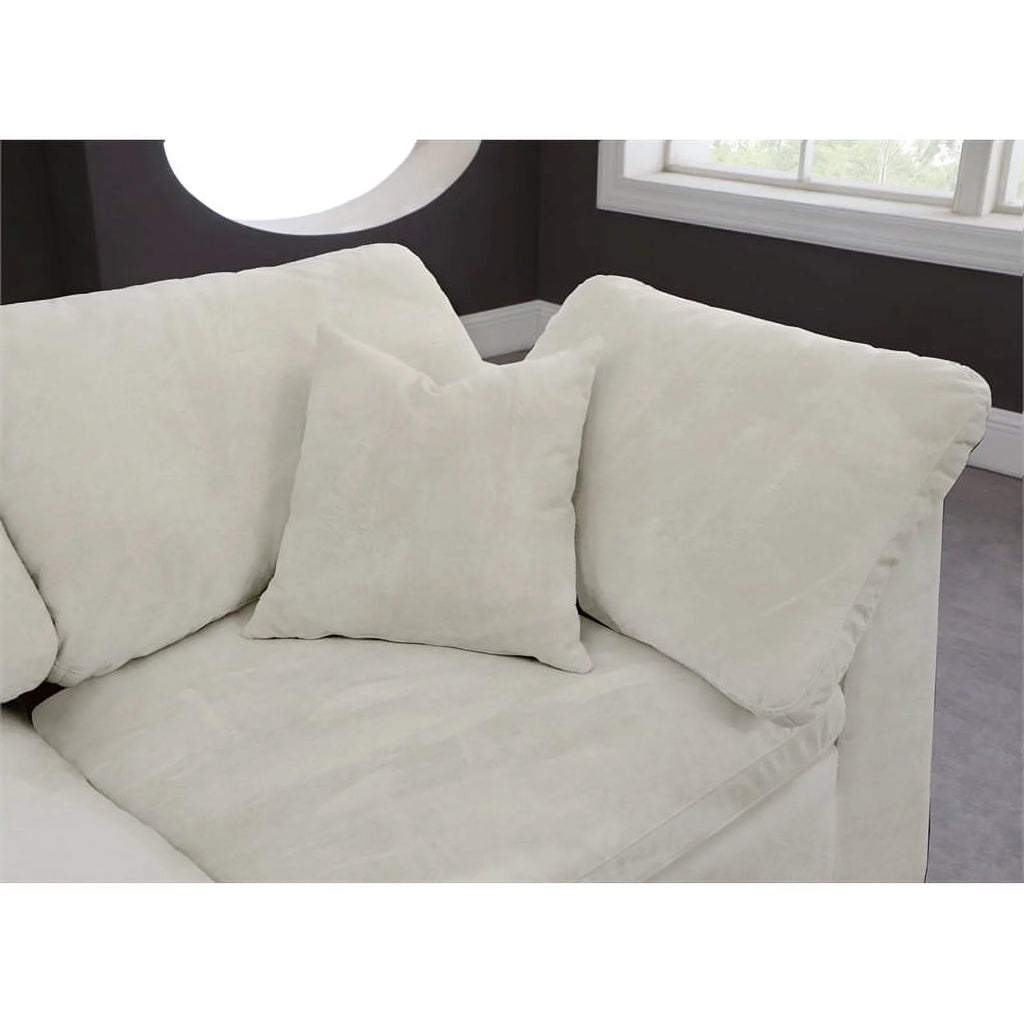 Cream Velvet Modular Sectional W259241