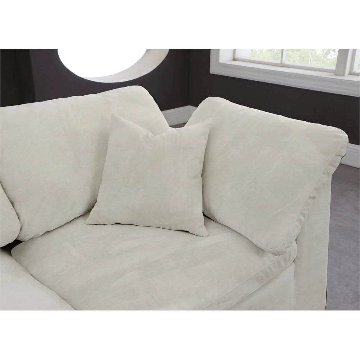 Cream Velvet Modular Sectional W259241