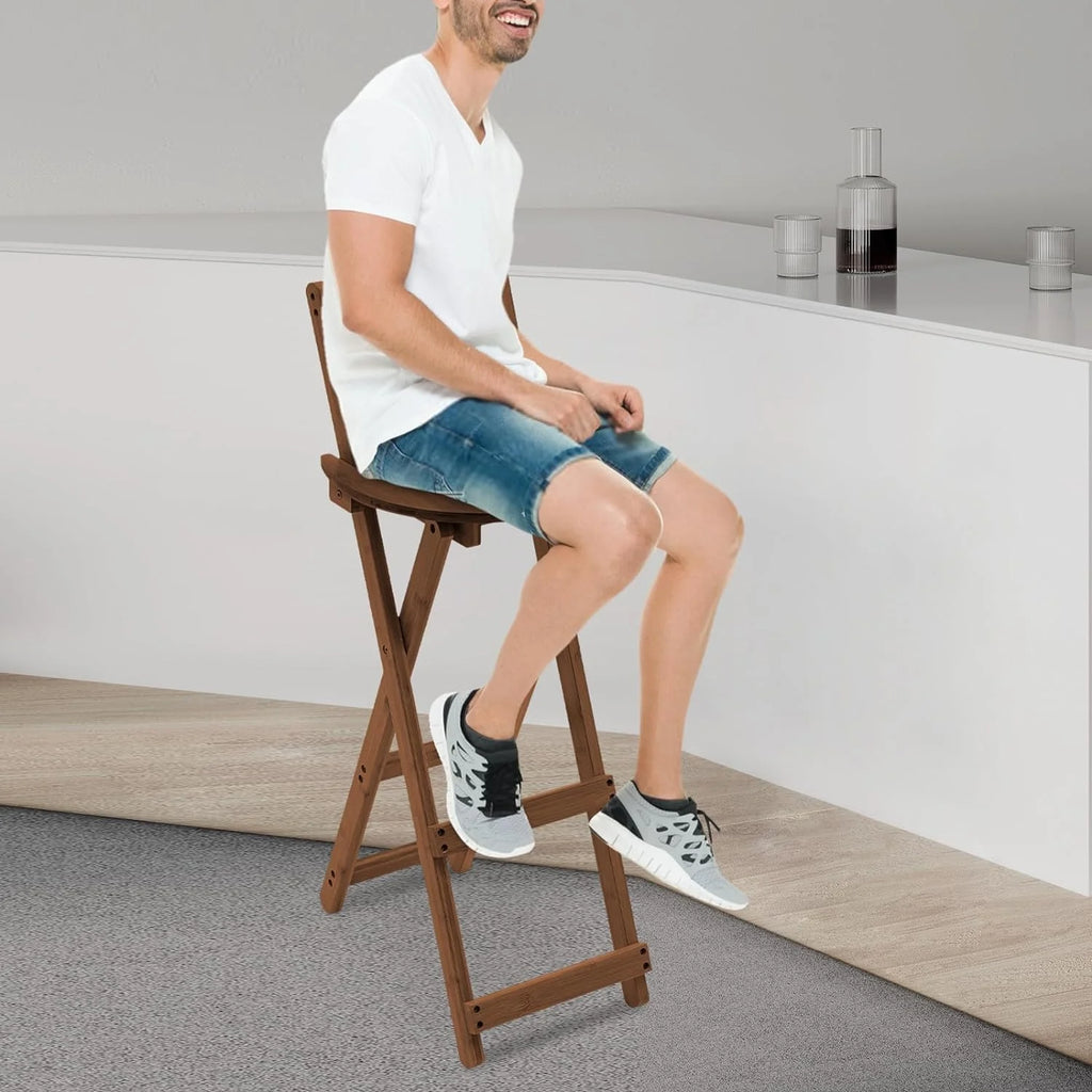 Bamboo Bar Stools Foldable Lightweight Space-saving L863