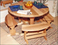 Red Cedar Round Trestle Picnic Table with Benches M5236