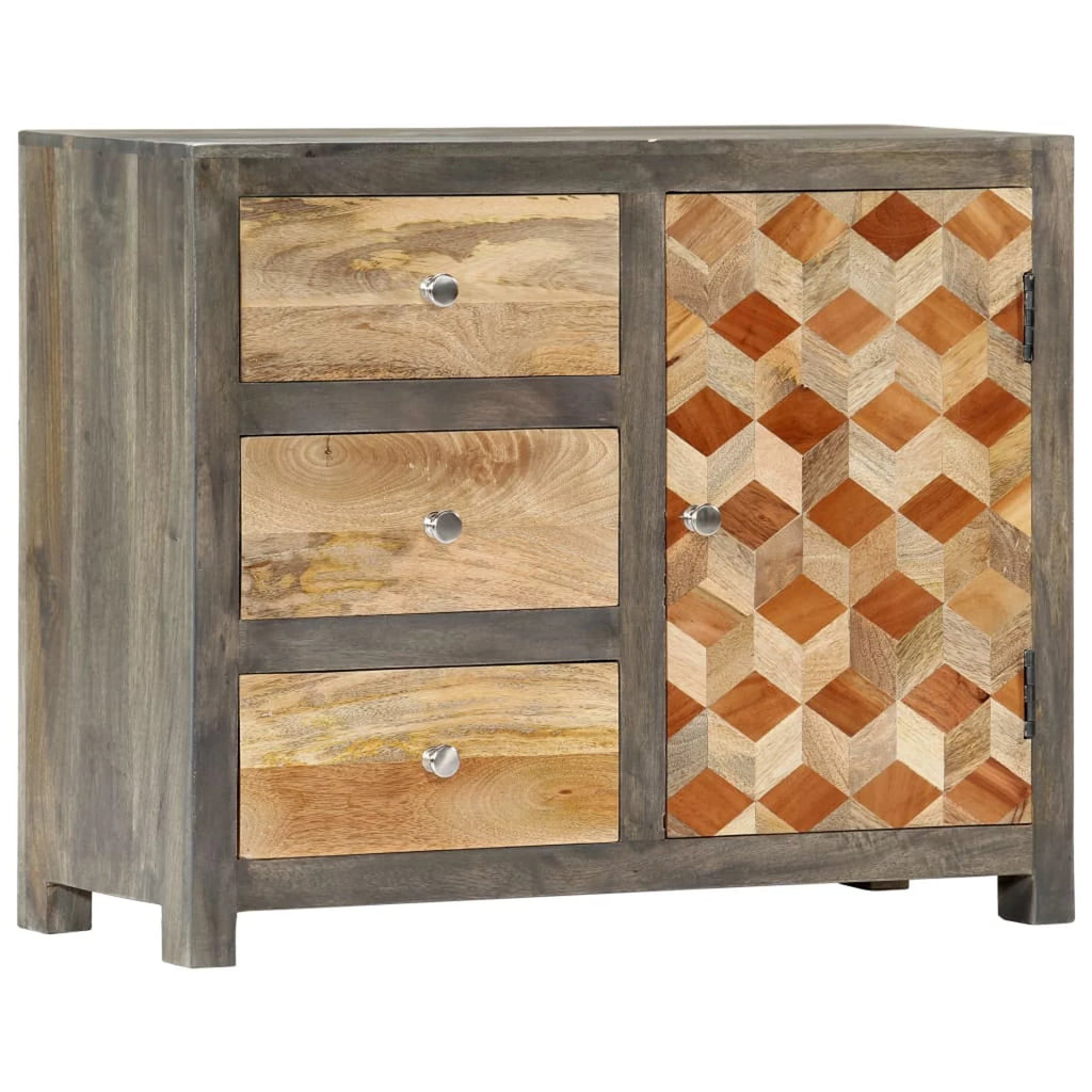Mango Wood Side Cabinet with Door and 3 Storage Drawers Y632